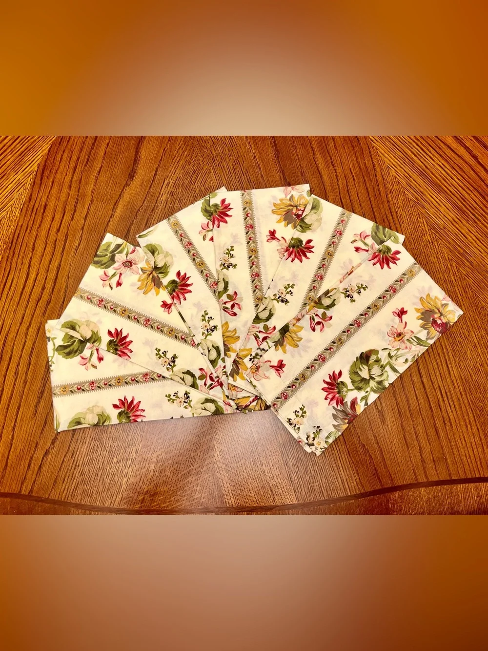 Williams Sonoma Napkins Set of 6 Floral Botanical Cottage Core French Country